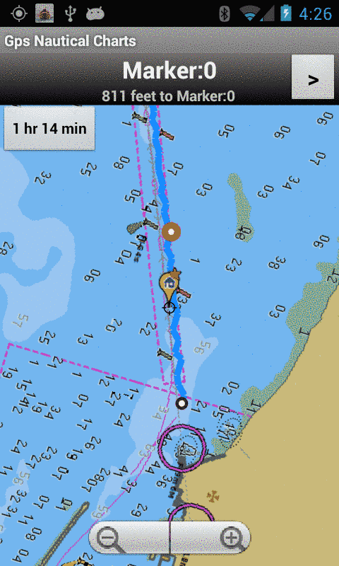 Android Marine Navigation - Route Assistance