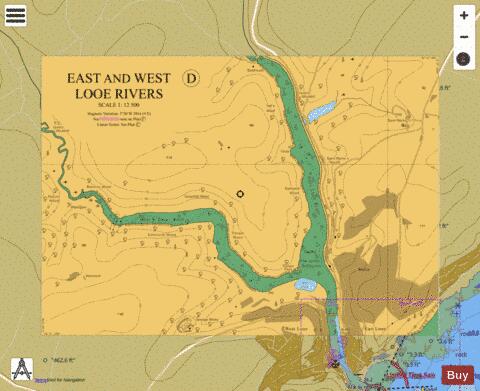 D East and West Looe Rivers Marine Chart - Nautical Charts App