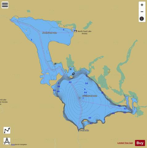 North Fowl Lake depth contour Map - i-Boating App