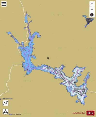 Abattis Lac Des depth contour Map - i-Boating App