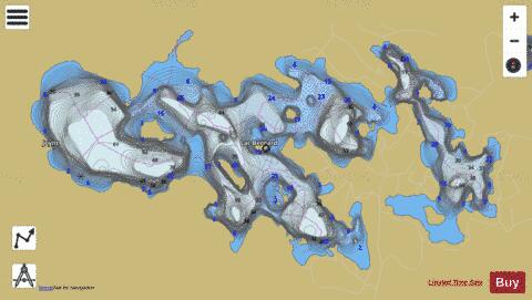 Bernard Lac depth contour Map - i-Boating App
