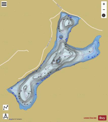 Breeches Lac depth contour Map - i-Boating App