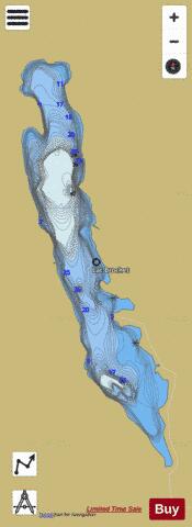 Lac Proulx / Lac Brochet depth contour Map - i-Boating App