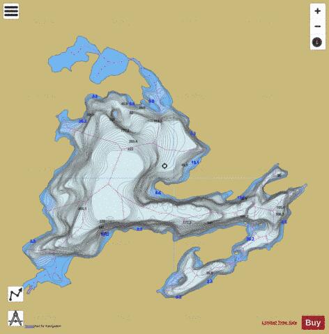 Buteux Lac depth contour Map - i-Boating App