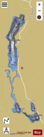 Chantier Lac depth contour Map - i-Boating App