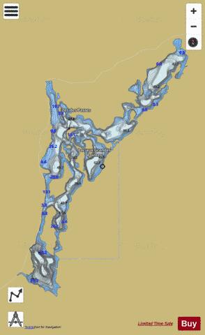 Lac Aux Grandes Pointes depth contour Map - i-Boating App