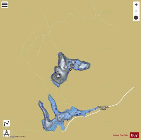 Iles Lac Des depth contour Map - i-Boating App