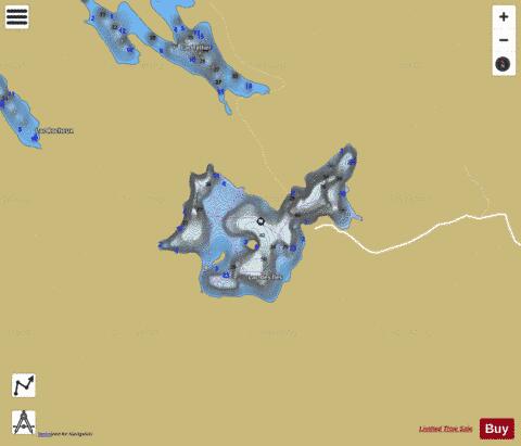 Iles Lac Des B depth contour Map - i-Boating App