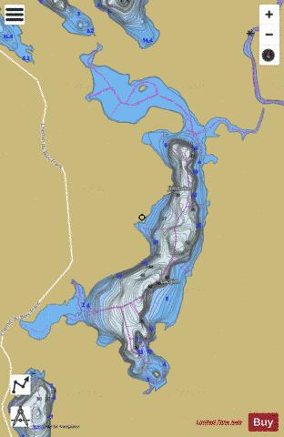 Jim Lac depth contour Map - i-Boating App