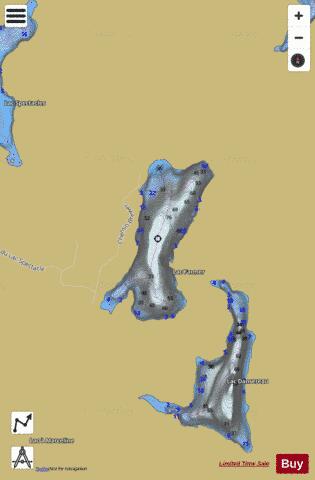 Lac Farmer depth contour Map - i-Boating App