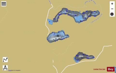 Lac Lavall E depth contour Map - i-Boating App