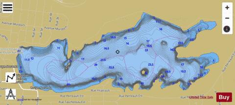 Osisko Lac (Lac Tremoy) depth contour Map - i-Boating App