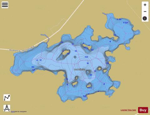 Pelletier Lac depth contour Map - i-Boating App