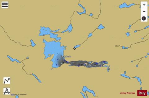 Roberts Lac depth contour Map - i-Boating App