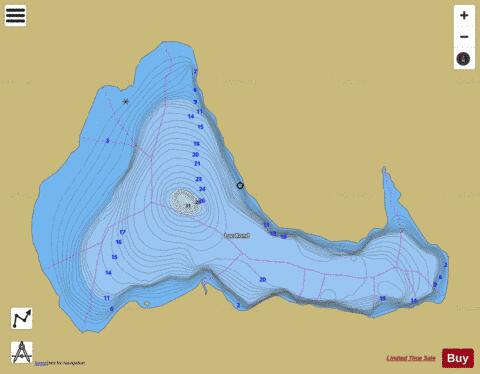 Lac Ross depth contour Map - i-Boating App