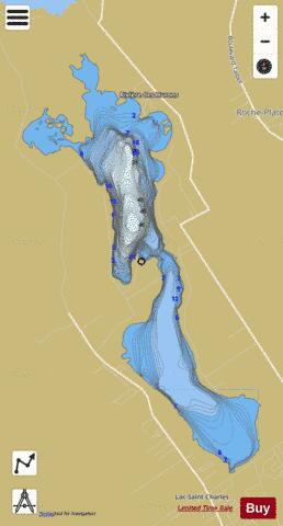 Saint Charles Lac depth contour Map - i-Boating App