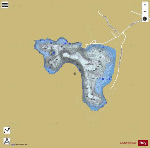 Simon Lac depth contour Map - i-Boating App