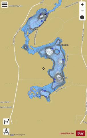 Simonet Lac depth contour Map - i-Boating App