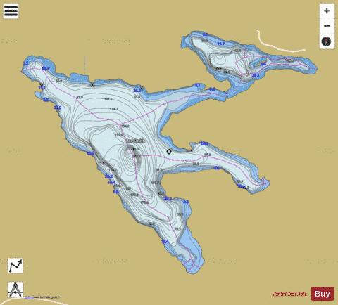 Smith Lac depth contour Map - i-Boating App