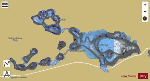 Taggart Lac depth contour Map - i-Boating App