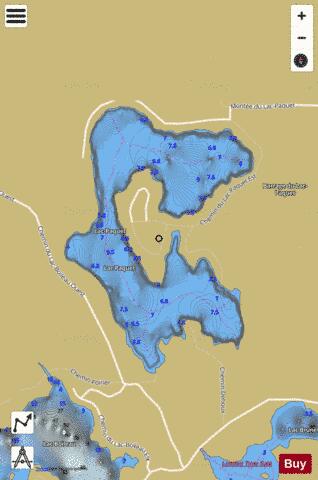 Paquet, Lac depth contour Map - i-Boating App