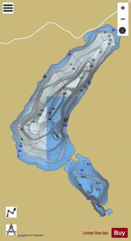 Savary, Lac depth contour Map - i-Boating App
