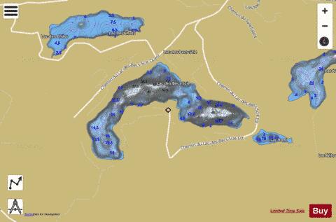 Becs-Scie, Lac des depth contour Map - i-Boating App