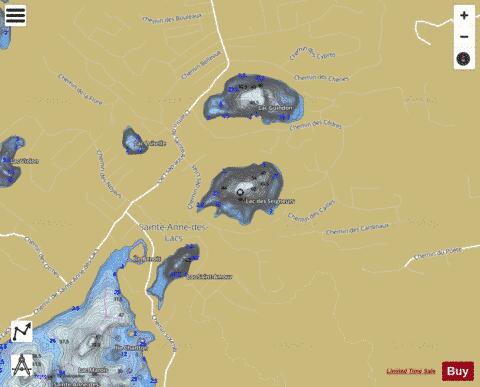 Seigneurs, Lac des depth contour Map - i-Boating App