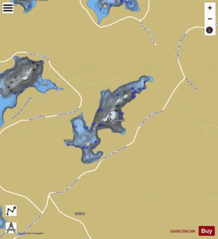 Grenier, lac depth contour Map - i-Boating App