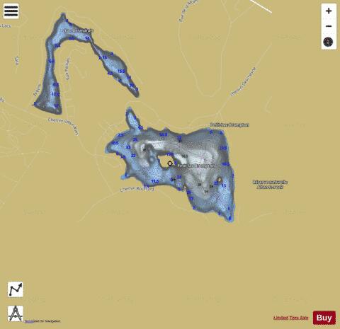 Brompton, Petit lac depth contour Map - i-Boating App