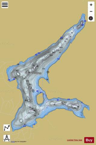 Stukely, Lac depth contour Map - i-Boating App