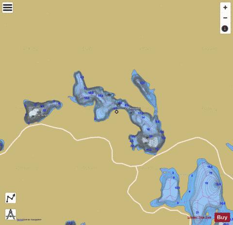 Houdet, Lac depth contour Map - i-Boating App