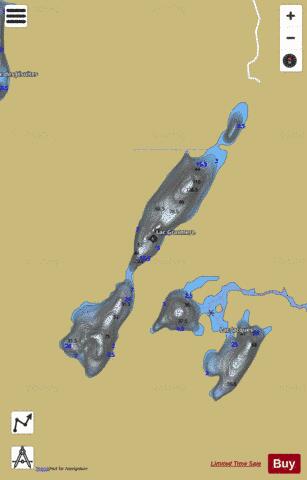 Grasmere, Lac depth contour Map - i-Boating App