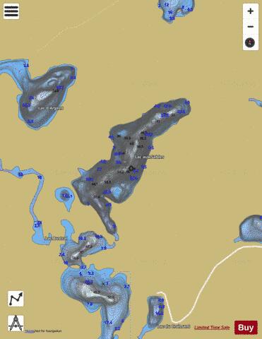 Sables, Lac aux depth contour Map - i-Boating App