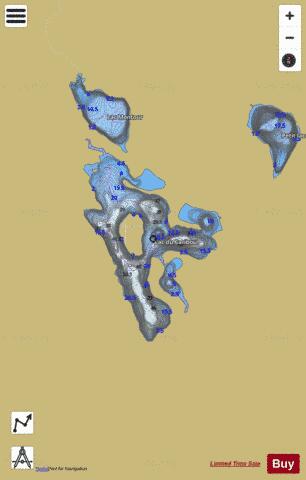 Caribou, Lac du depth contour Map - i-Boating App