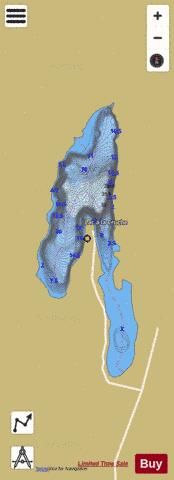 Cruche, Lac a la depth contour Map - i-Boating App