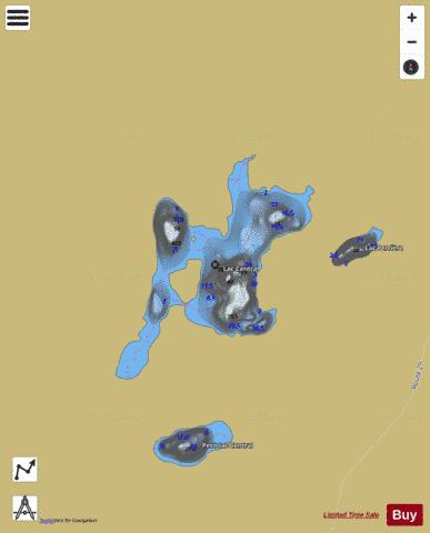 Central, Lac depth contour Map - i-Boating App