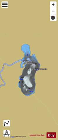 Sauterelle, Lac de la depth contour Map - i-Boating App
