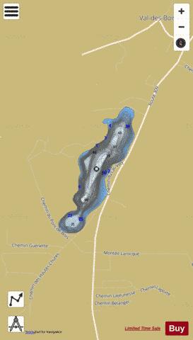 Vert Lac A depth contour Map - i-Boating App