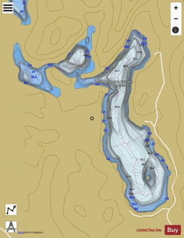 Baie des Rochers, Lac de la depth contour Map - i-Boating App