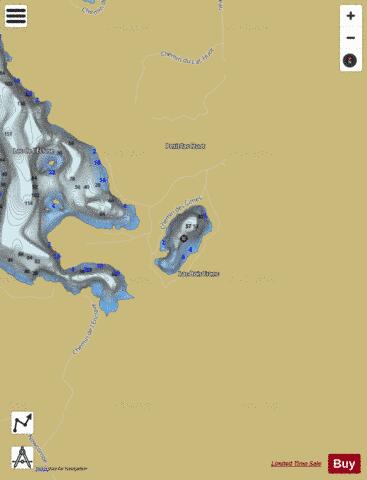 Bois Franc  Lac depth contour Map - i-Boating App