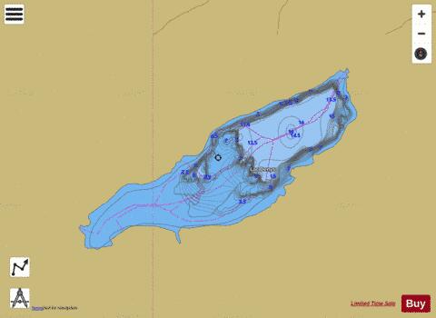 Denys, Lac depth contour Map - i-Boating App