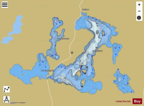 Fontbonne Lac + Cadillac Lac + Lac Preissac depth contour Map - i-Boating App