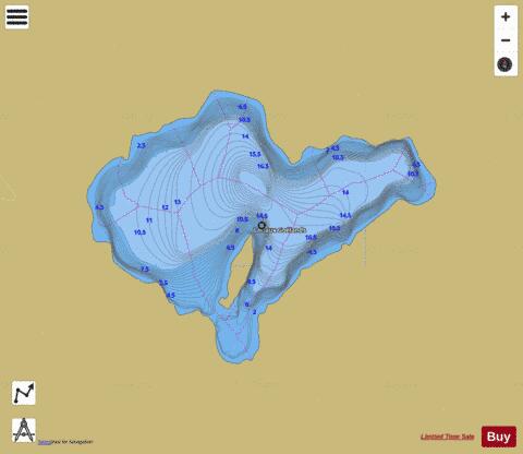 Goelands, Lac aux depth contour Map - i-Boating App