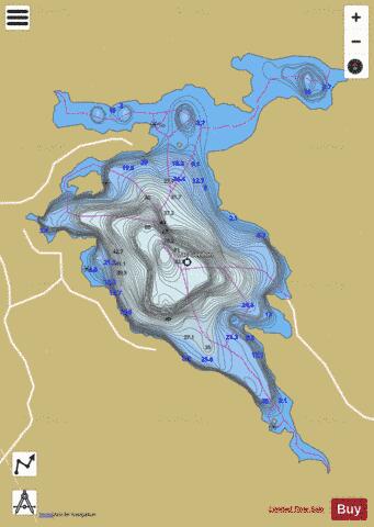Gordon, Lac depth contour Map - i-Boating App
