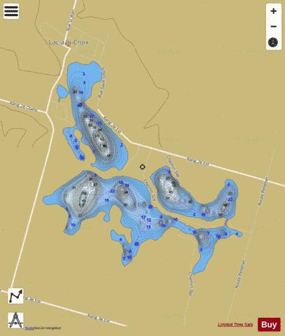 Lac A La Croix A depth contour Map - i-Boating App
