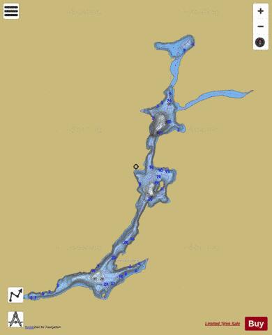 McLachlins, Lac depth contour Map - i-Boating App