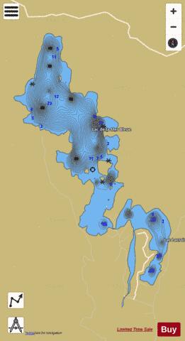 Lac Mer Bleue et LaCroix depth contour Map - i-Boating App