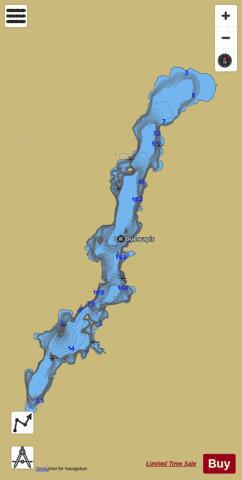 Lac Ouescapis depth contour Map - i-Boating App