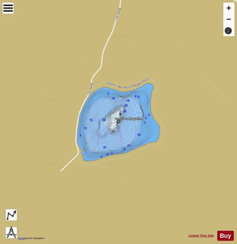 Raquette, Lac a la depth contour Map - i-Boating App